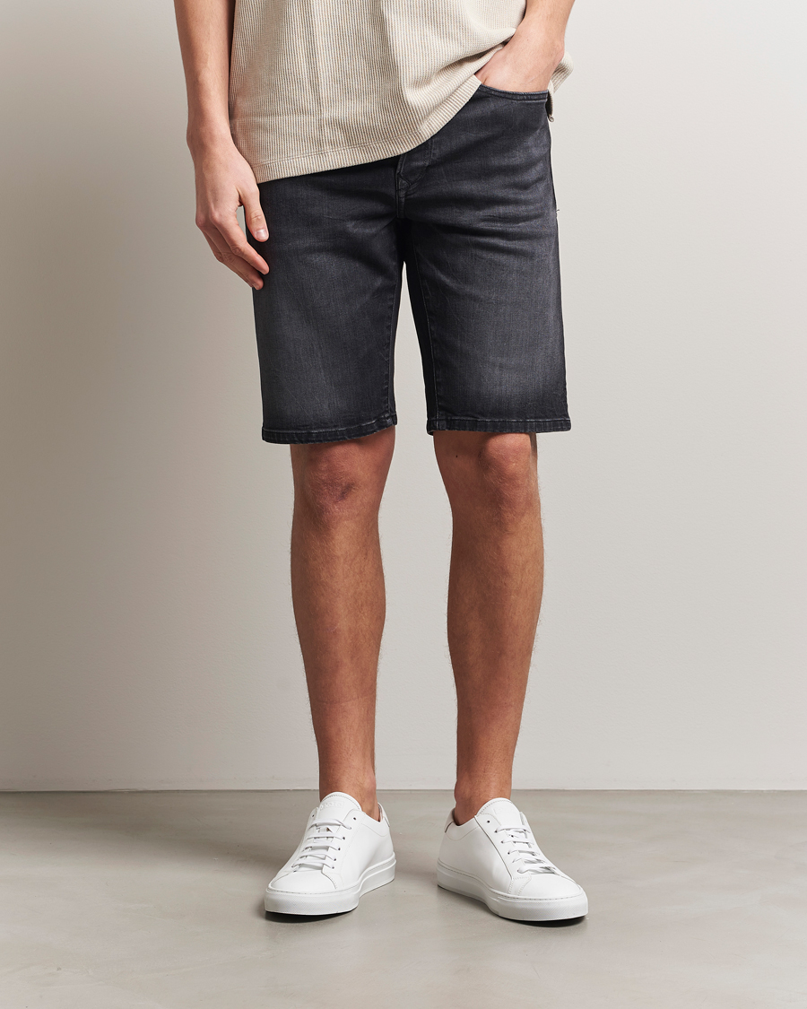 Replay RBJ981 Stretch Denim Shorts Washed Black