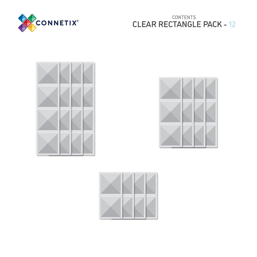 Connetix magnetische tegel rectangle clear 12st