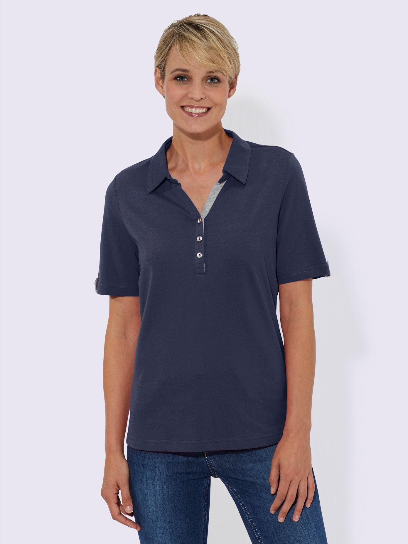 Polo sportif en mélange de matières confortable