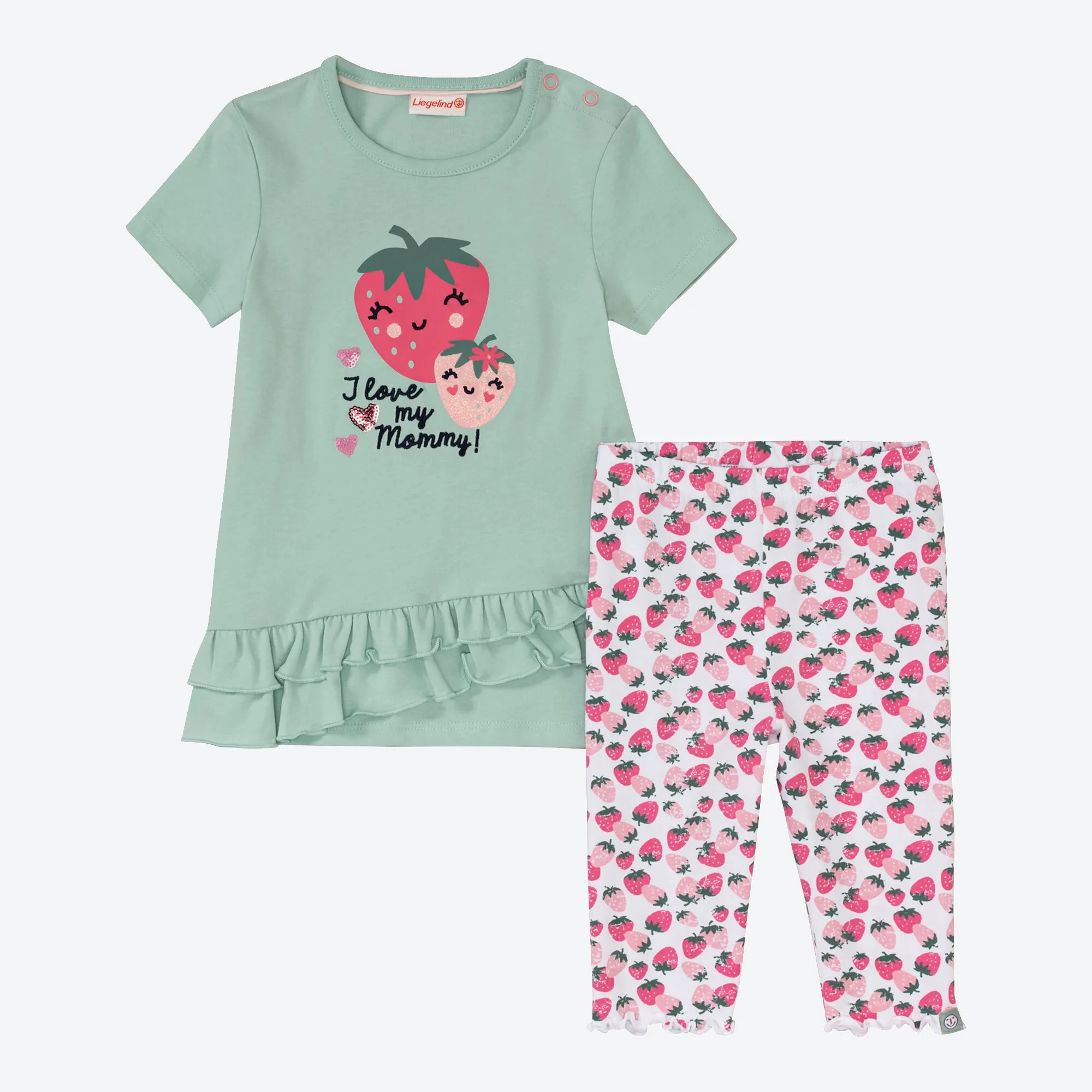 Baby-Mädchen-Set mit Erdbeeren, 2-teilig