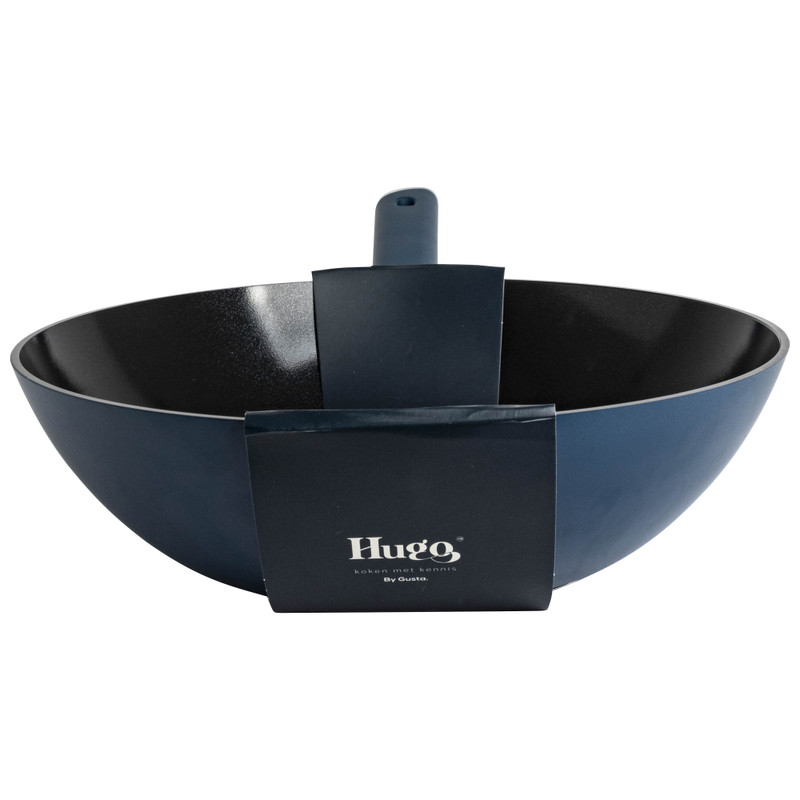 Hugo Kennis wokpan - gietijzer - blauw/zwart - ø28x8 cm