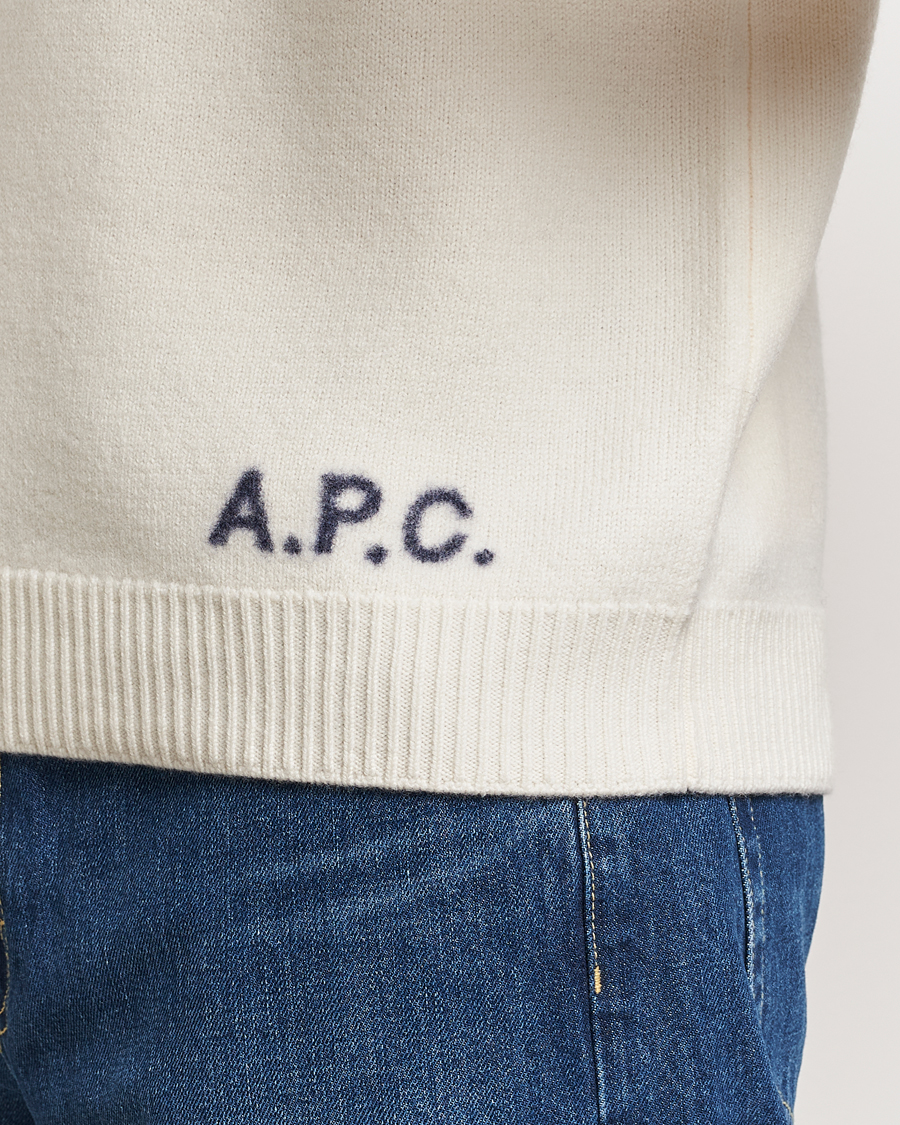 A.P.C. Edward Wool Knitted Sweater Ecru