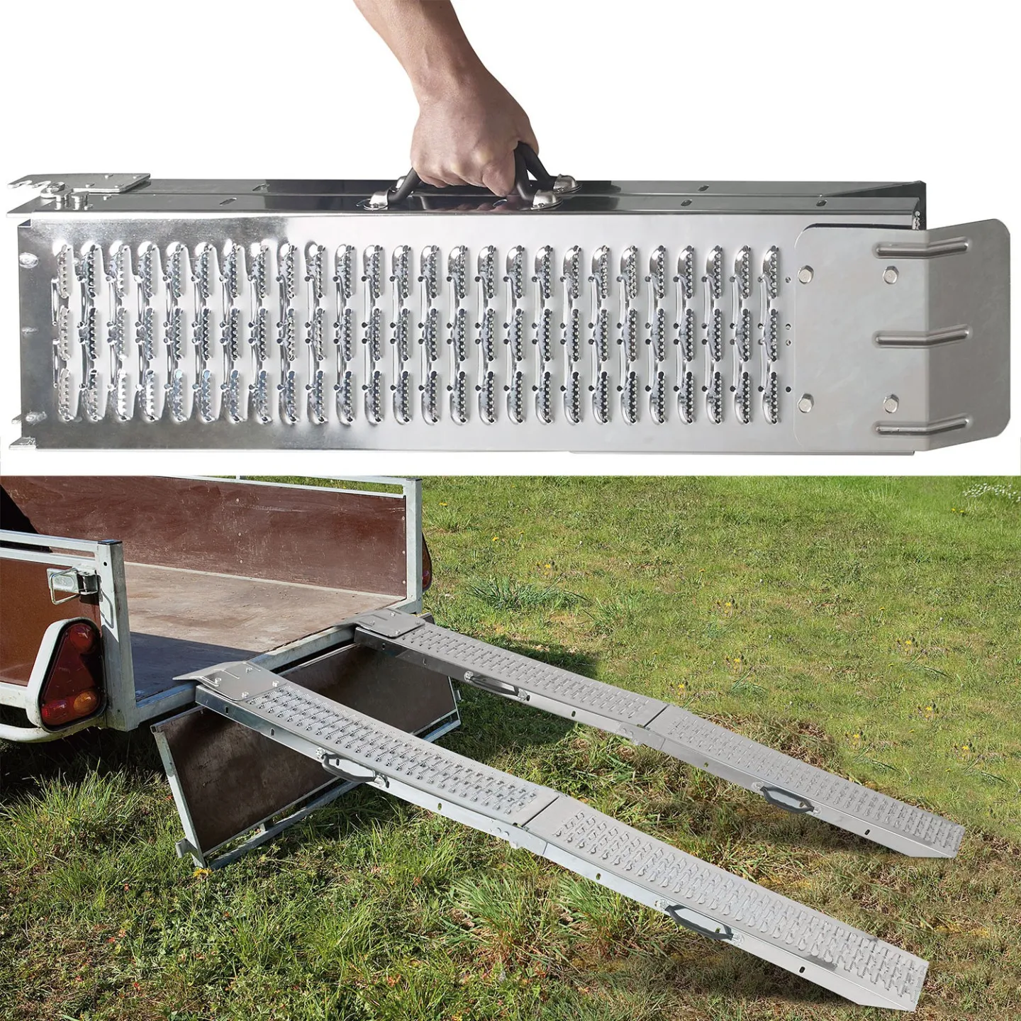 Set de 2 rampes pliables galvanisées spécial chargement