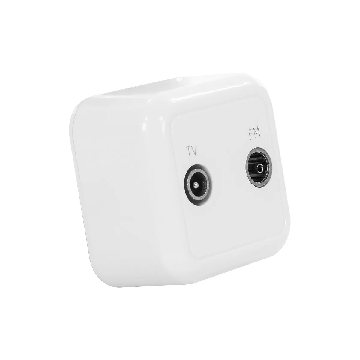Ledkia Prise TV+Radio Saillie Modern Blanc
