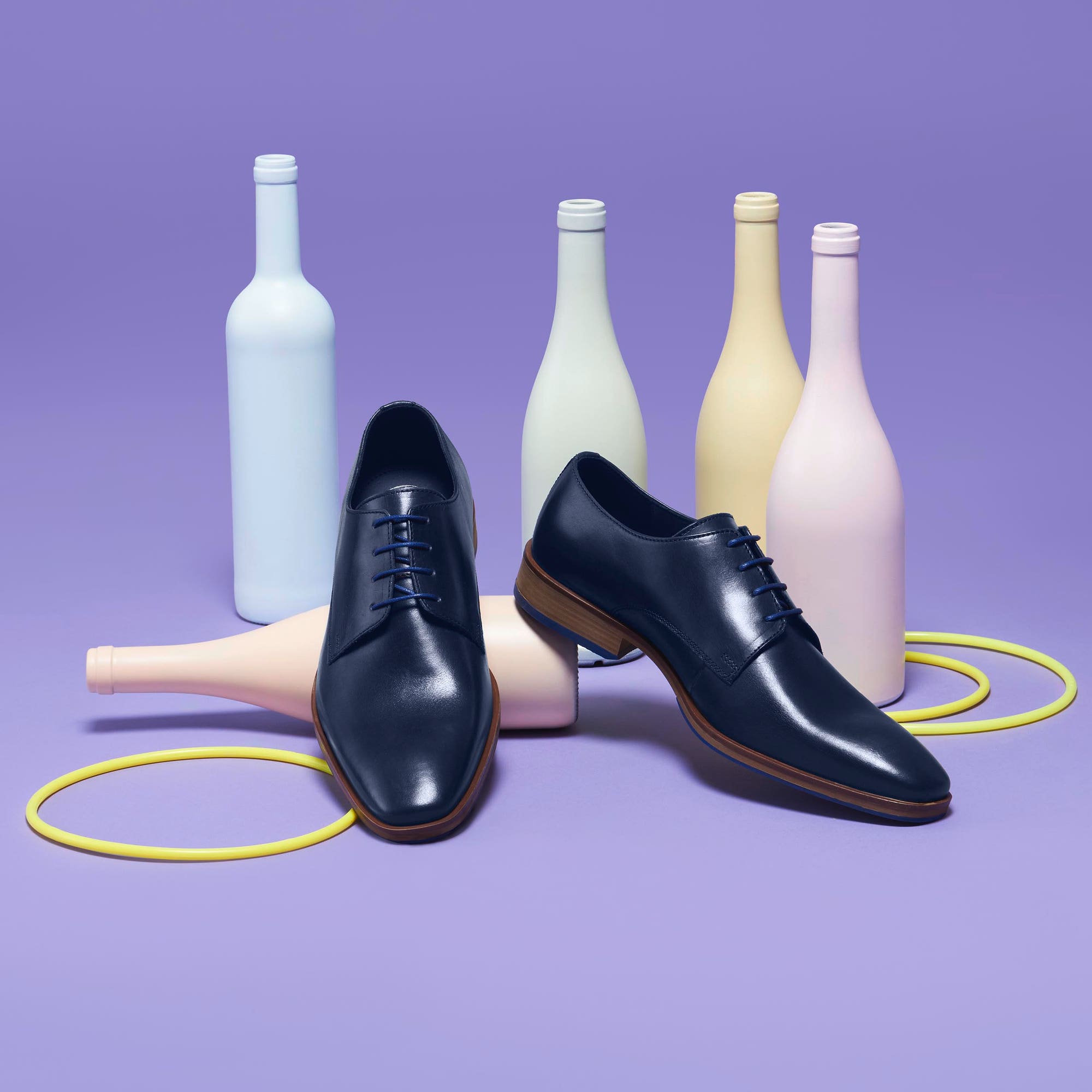 Derbies Homme en cuir bleu