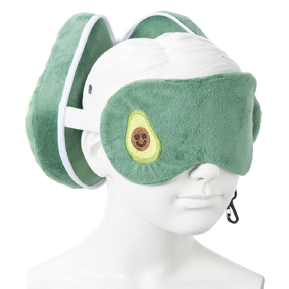 Oreiller de voyage 2 en 1 masque pour les yeux polyester - 4 coloris