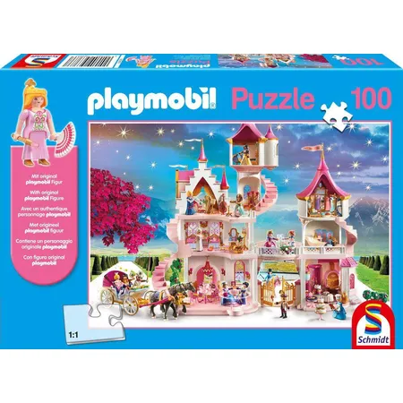 Schmidt Spiele KinderPuzzle - Playmobil Prinzessinnenschloss, 100 Teile, mit Original Figur