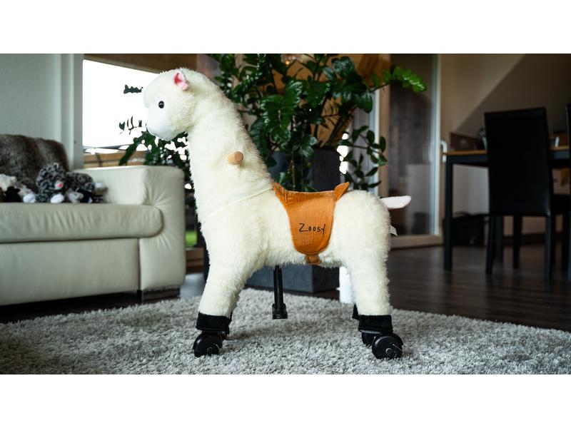 zoosy Reittier Lama Reittier Lama mit Rollen an den Füssen