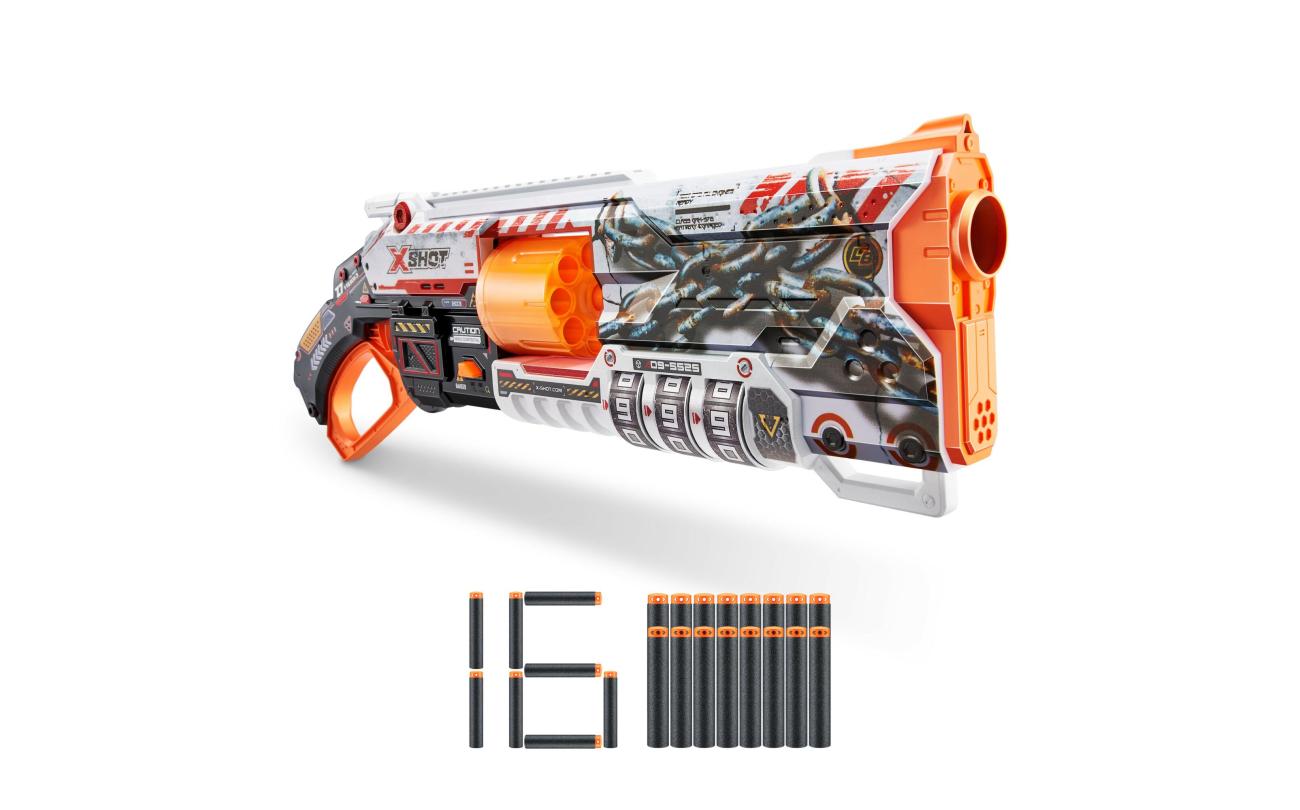 X-shot Skins Lock Blaster met 16 darts