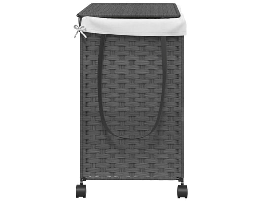 VIDAXL - Panier à linge avec roulettes gris 60x35x60,5 cm résine tres...