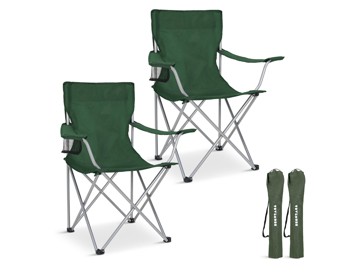 TRVLMORE Basic Green vouwstoel - Set van 2