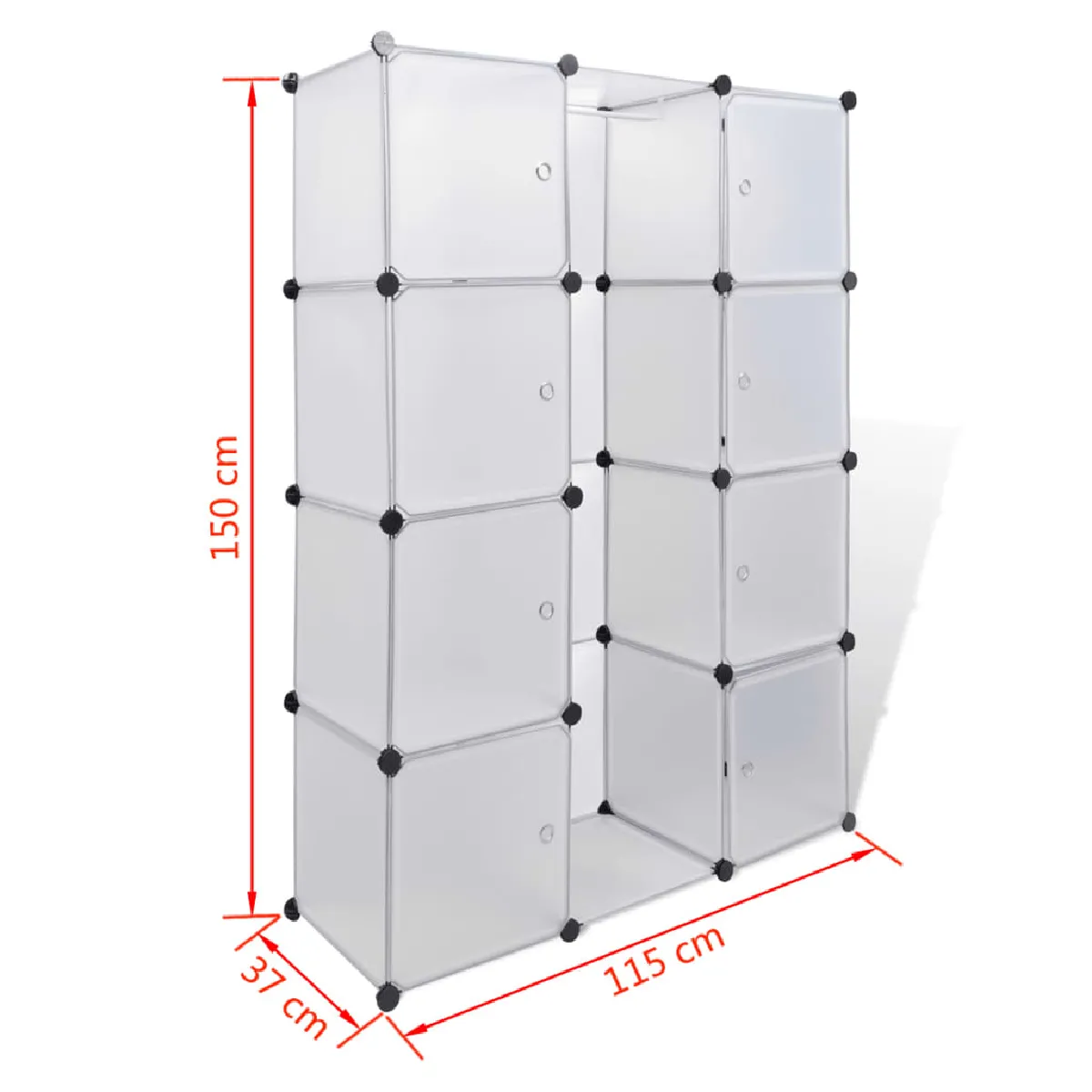 vidaXL Armoire modulaire 9 compartiments 109x36,5x143 cm blanc