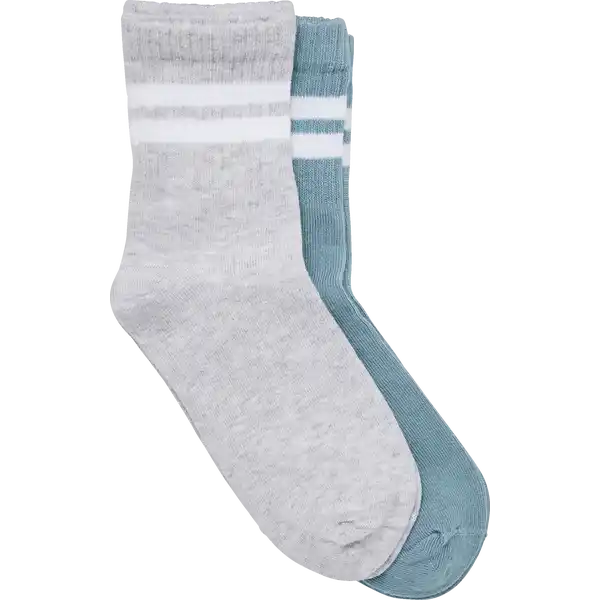 2er Pack Sportsocken jeans / grau Mel. Gr. 31 / 34