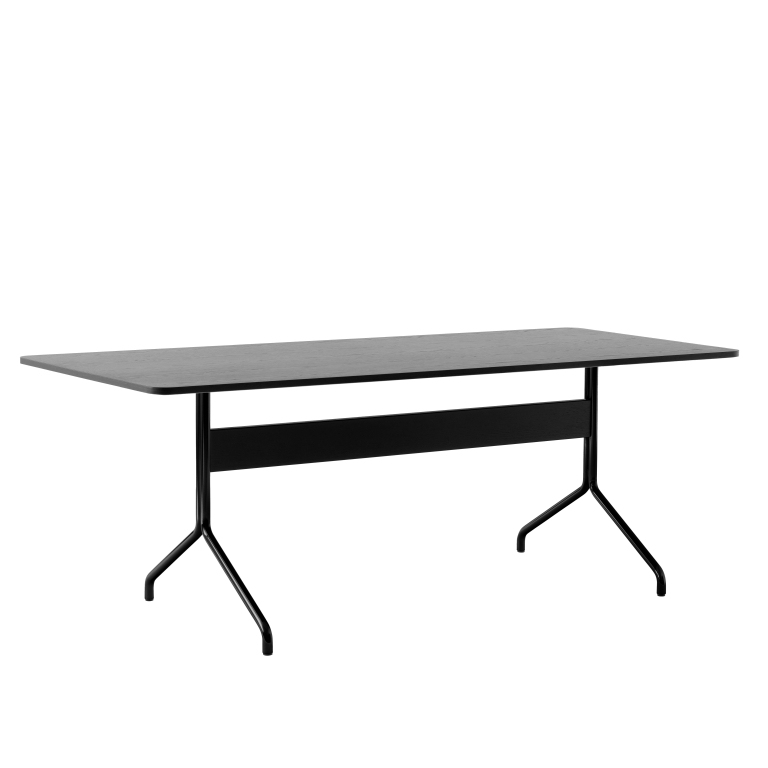 &tradition Pavilion AV19 tafel 200x90 zwart onderstel, zwart eiken