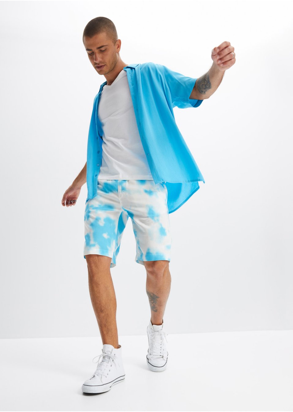 Bermuda taille extensible en viscose, Loose Fit