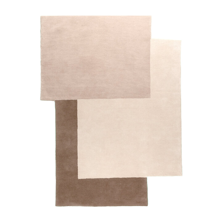 Wollen abstract vloerkleed - Jules Creme/Taupe