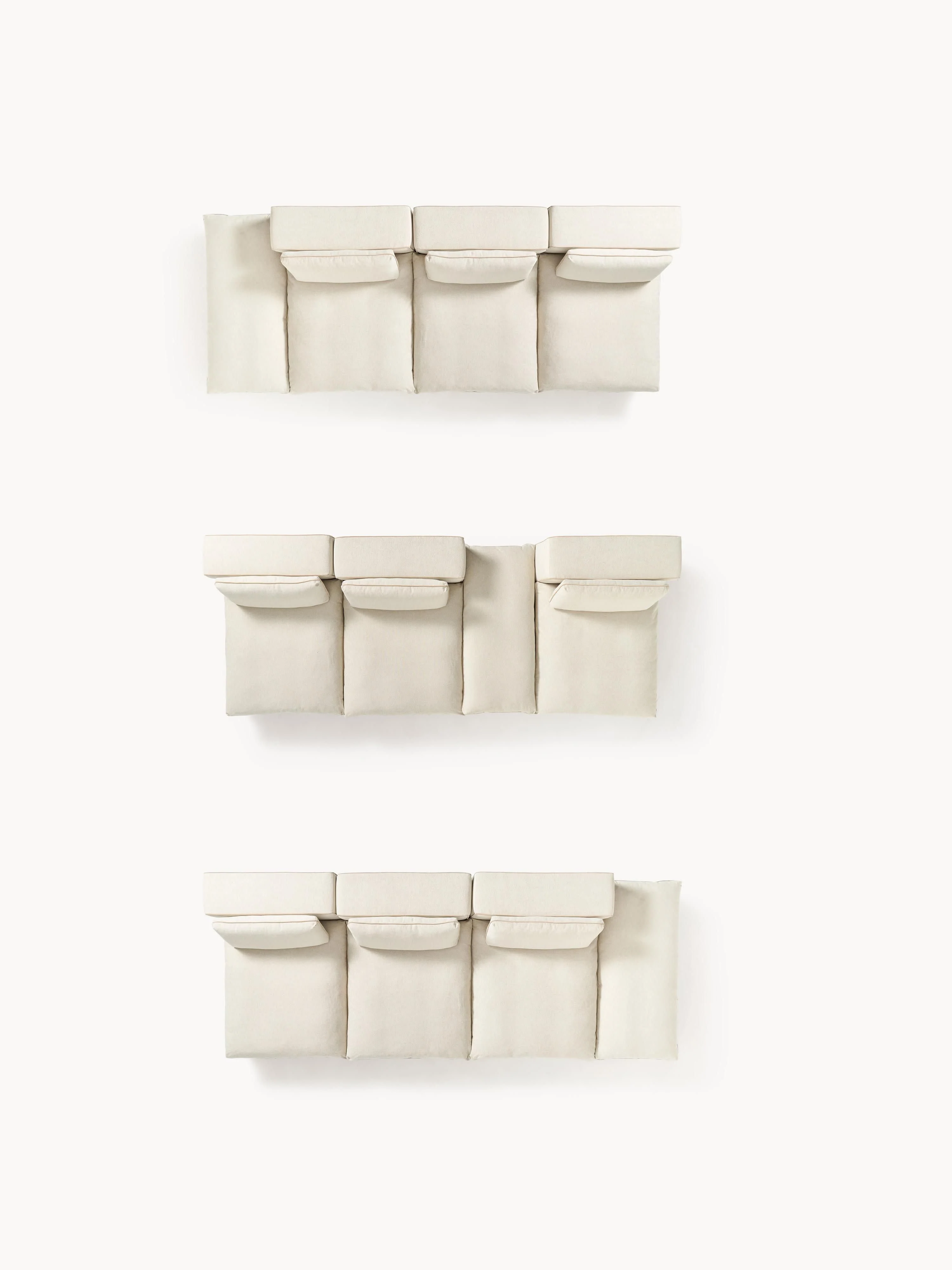 Modulaire XL-bank Felix (3-zits) met poef