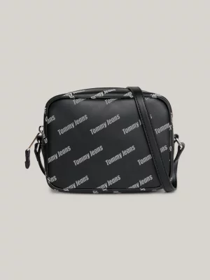 Bolsa transversal para câmera com estampa de logotipo repetido