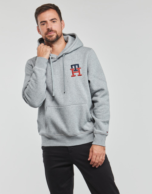 Tommy Hilfiger - ESSENTIAL MONOGRAM HOODY - Gris Chiné