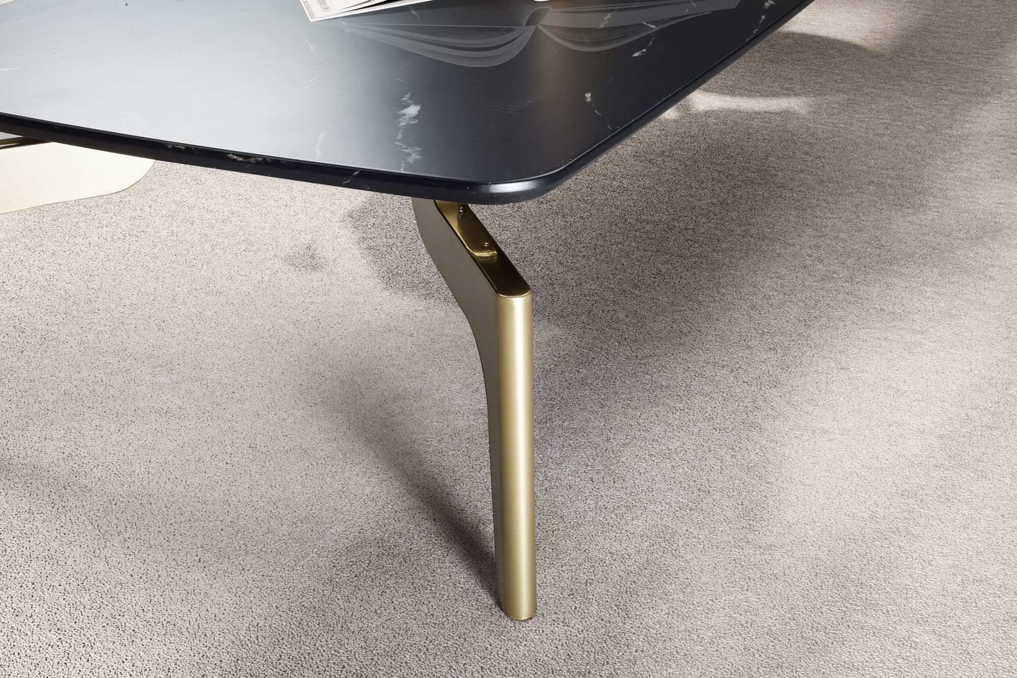Couchtisch FineBuy Wohnzimmertisch Marmor Optik Schwarz Sofatisch 120 cm Tisch
