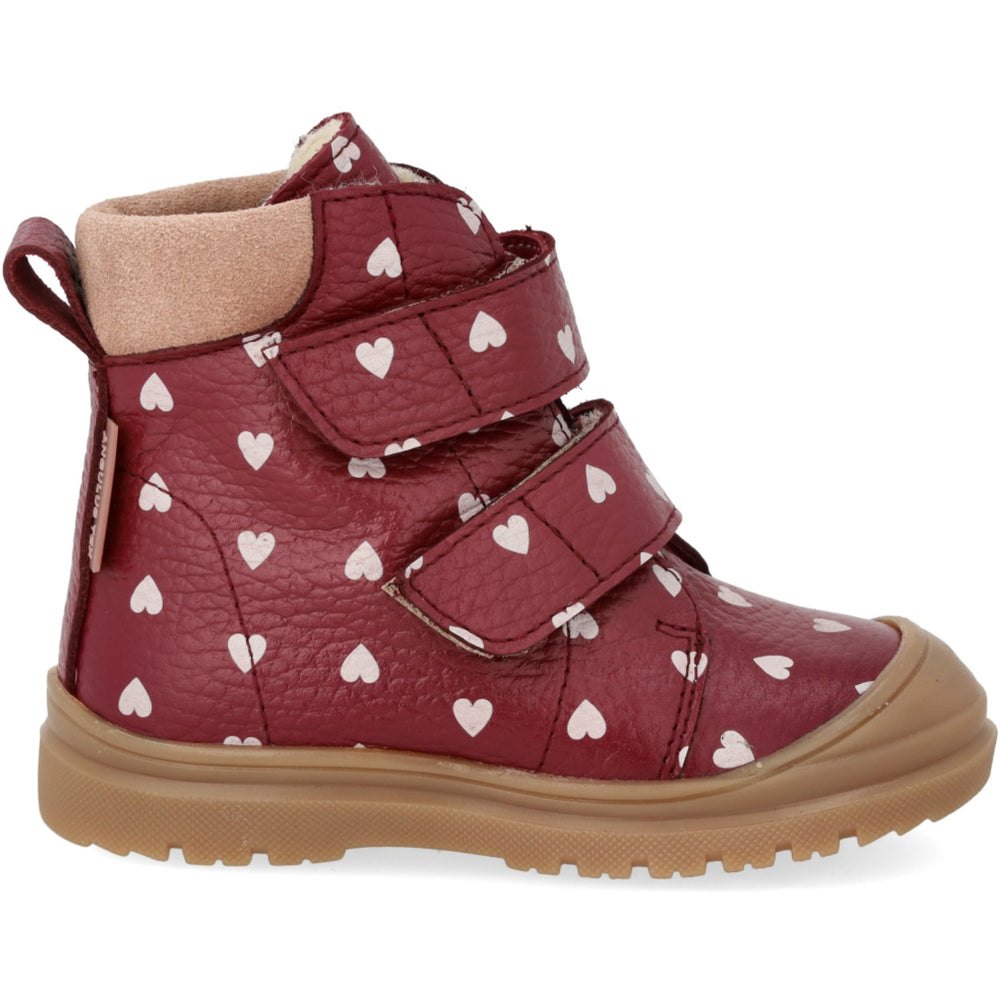 Køb Angulus Berry Hearts/Rosebud Begynder TEX-støvle Med Print Og Merino Uldfoer