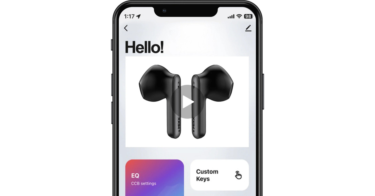 MIXXStreamBuds Custom 2 True Wireless Earbuds  headset  (Zwart)