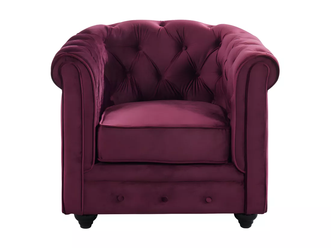 Fauteuil CHESTERFIELD - Velours pourpre