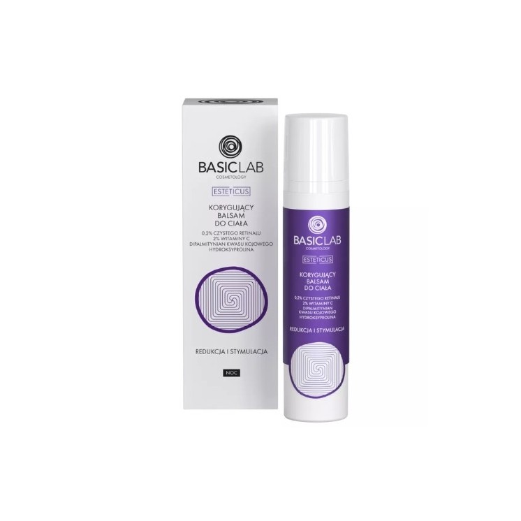 BasicLab Esteticus korrigierende Körperlotion 0,2 % reines Retinal, 2 % Vitamin C 100 ml