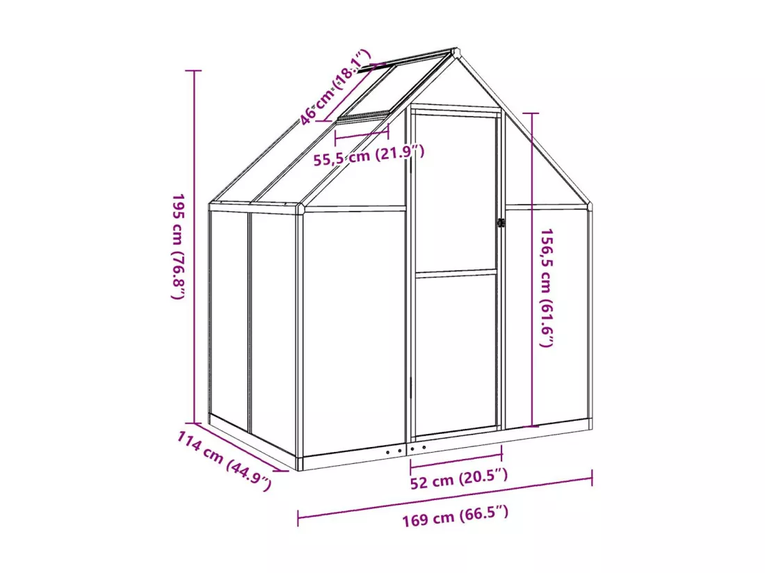 Serre tente abri plante aluminium 169 x 114 x 195 cm 02_0044484