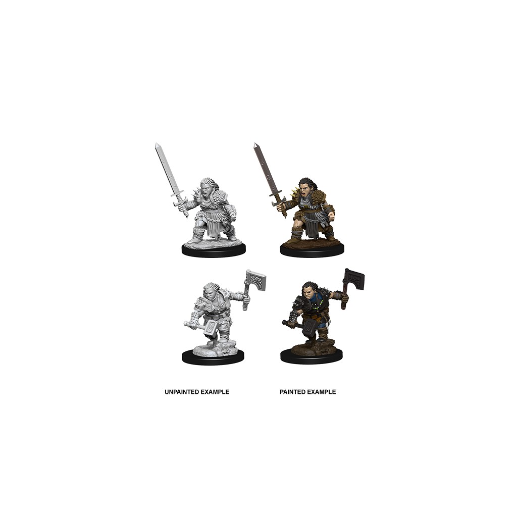 Pathfinder Deepcuts Unpainted Miniatures: Female Dwarf Barbarian