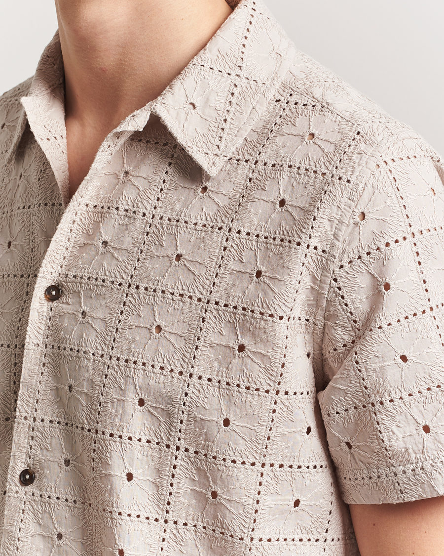Les Deux Hector Anglaise Short Sleeve Shirt Light Sand