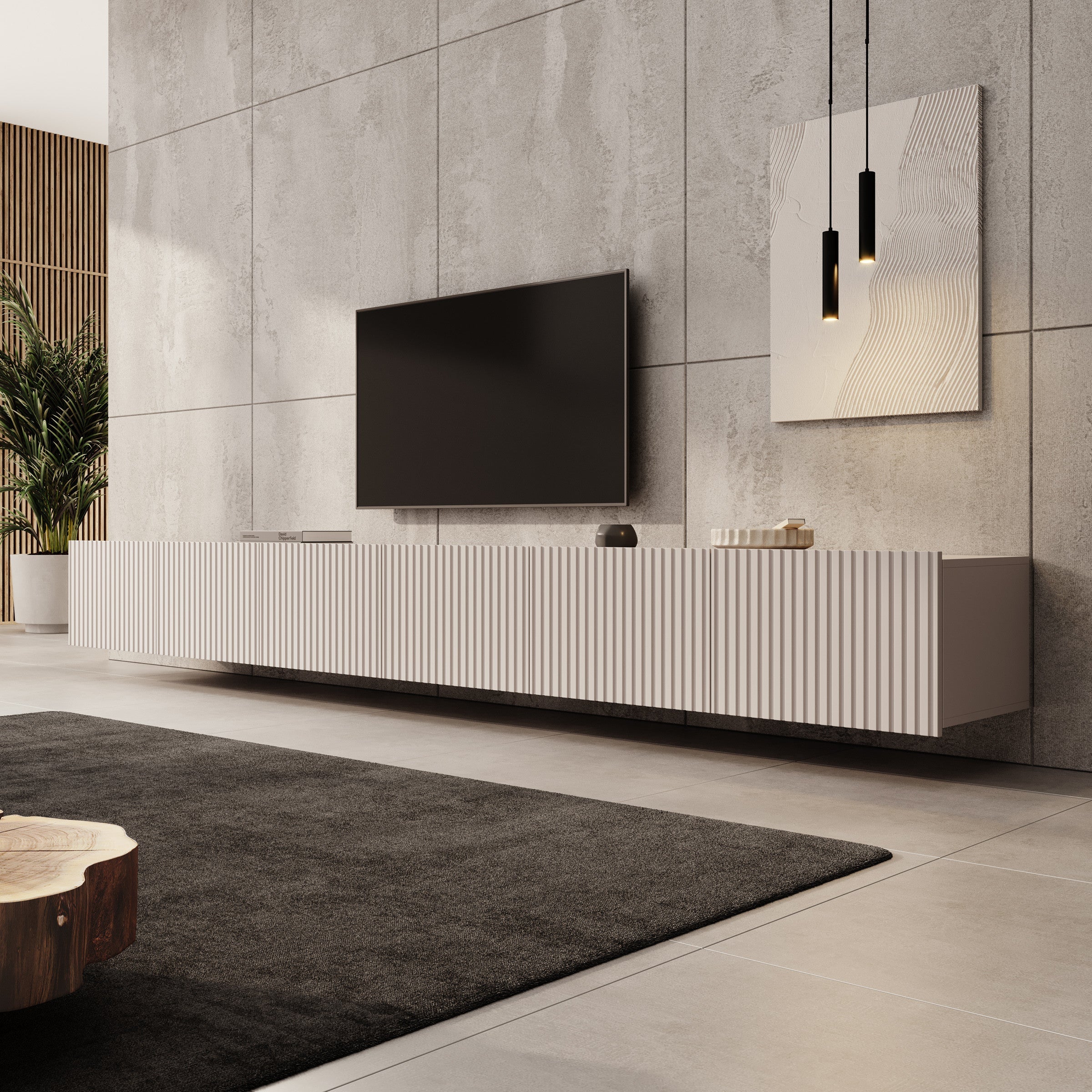 Meubella - TV-Meubel Kenderes - Beige - 300 cm
