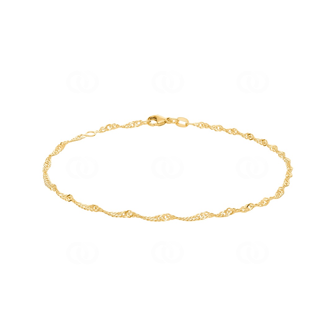 Fusskette Singapur 750/18 K Gelbgold 2.4mm - 24cm