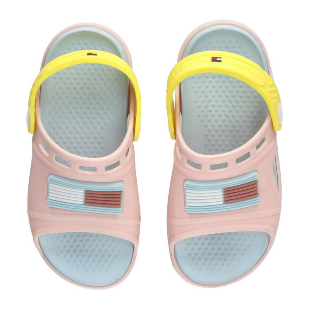 Tommy Hilfiger badslippers met hielbandje lichtroze