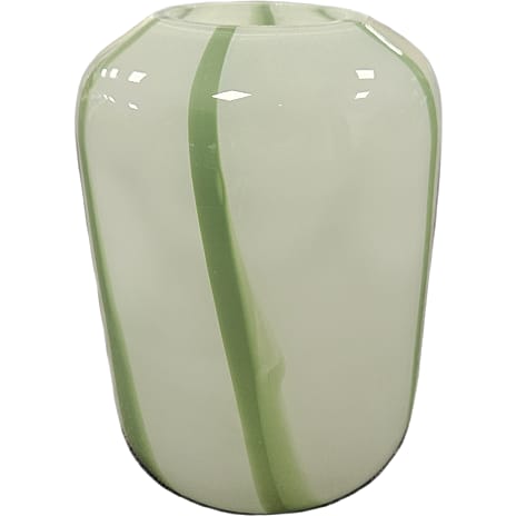 Vase med striber 12x16 cm - grøn