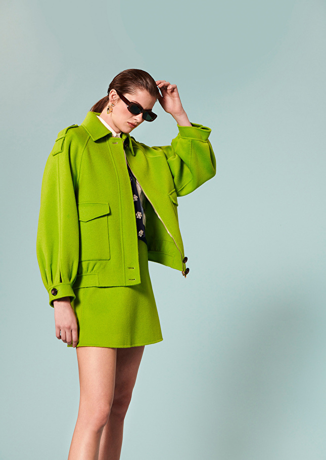 Blouson Bettyvert en laine double face