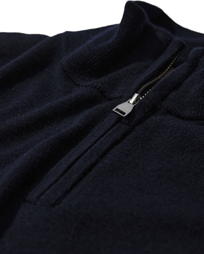Mos Mosh Gallery MMGAdam Soft Zip Turtle Neck Knit Navy