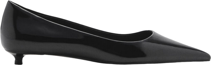 MANGO Patent leather-effect heeled shoes Black