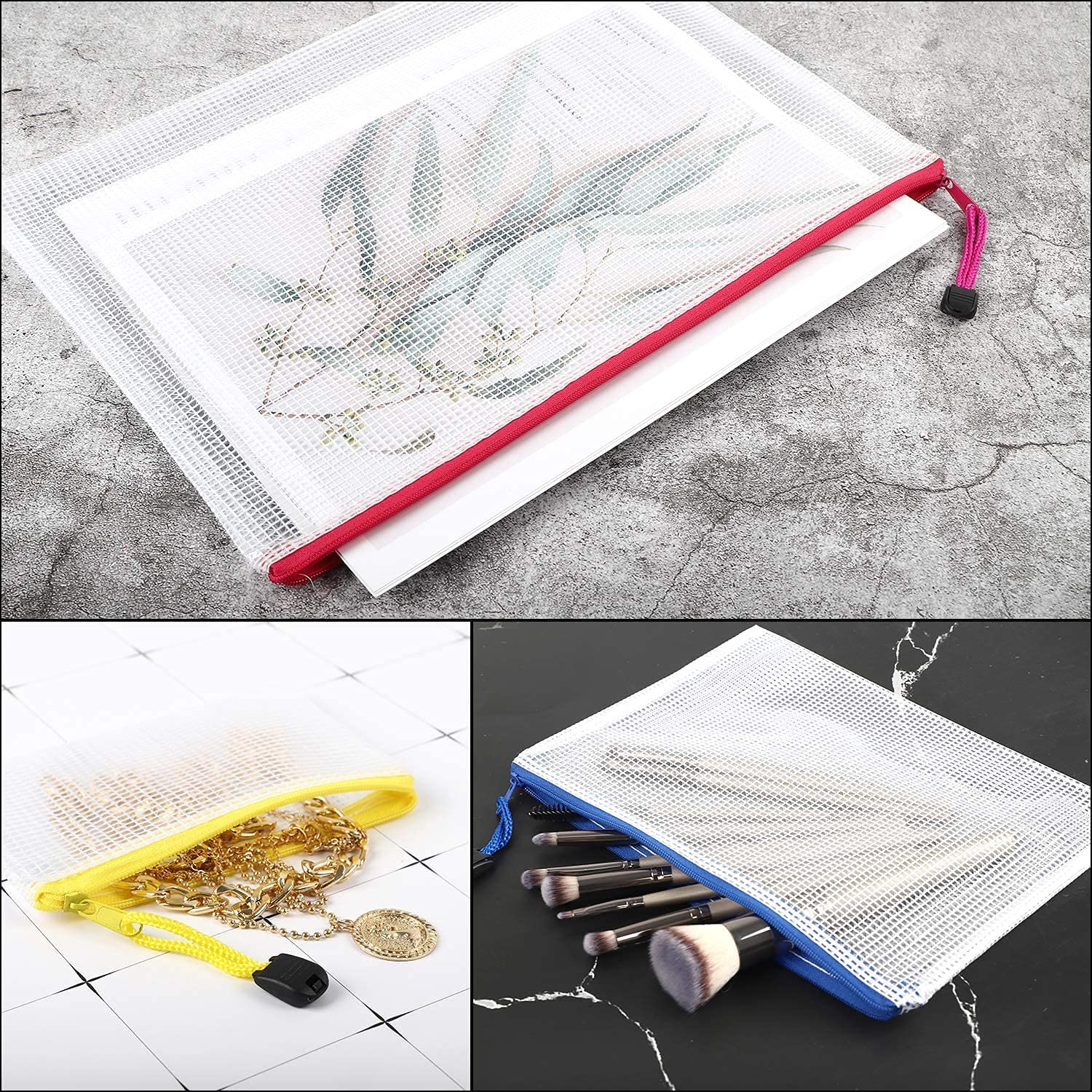 (10er Set) Reissfeste A4 Dokumententasche Extrastarke Reissverschluss Mappe