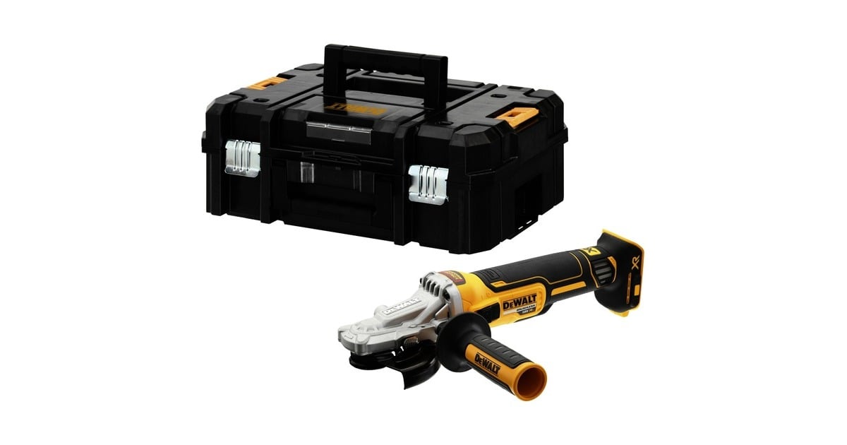 DEWALTAccu Haakse slijper DCG405FNT, 18V  (Zwart/geel, Accu en oplader niet inbegrepen)