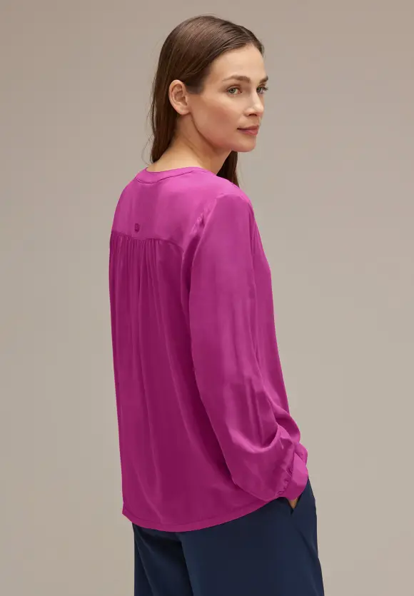 Viskosebluse mit Knopfleiste - bright cozy pink