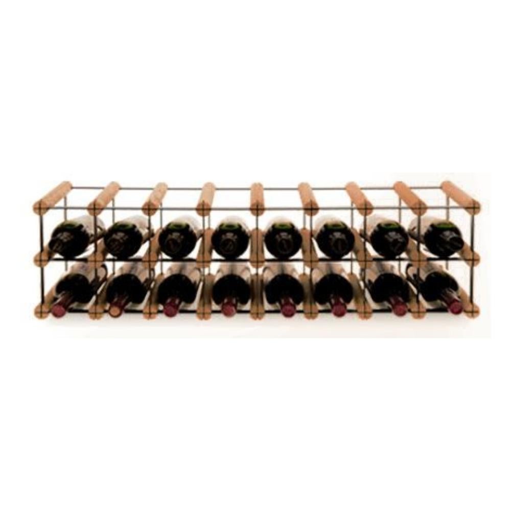 PROREGAL Modulair Wijnrek Vinotega Mod Metaal HxBxD 22,5 x 82,5 x 24,5 cm 8 x 2 Flessen Massief grenenhout Bruin Geolied