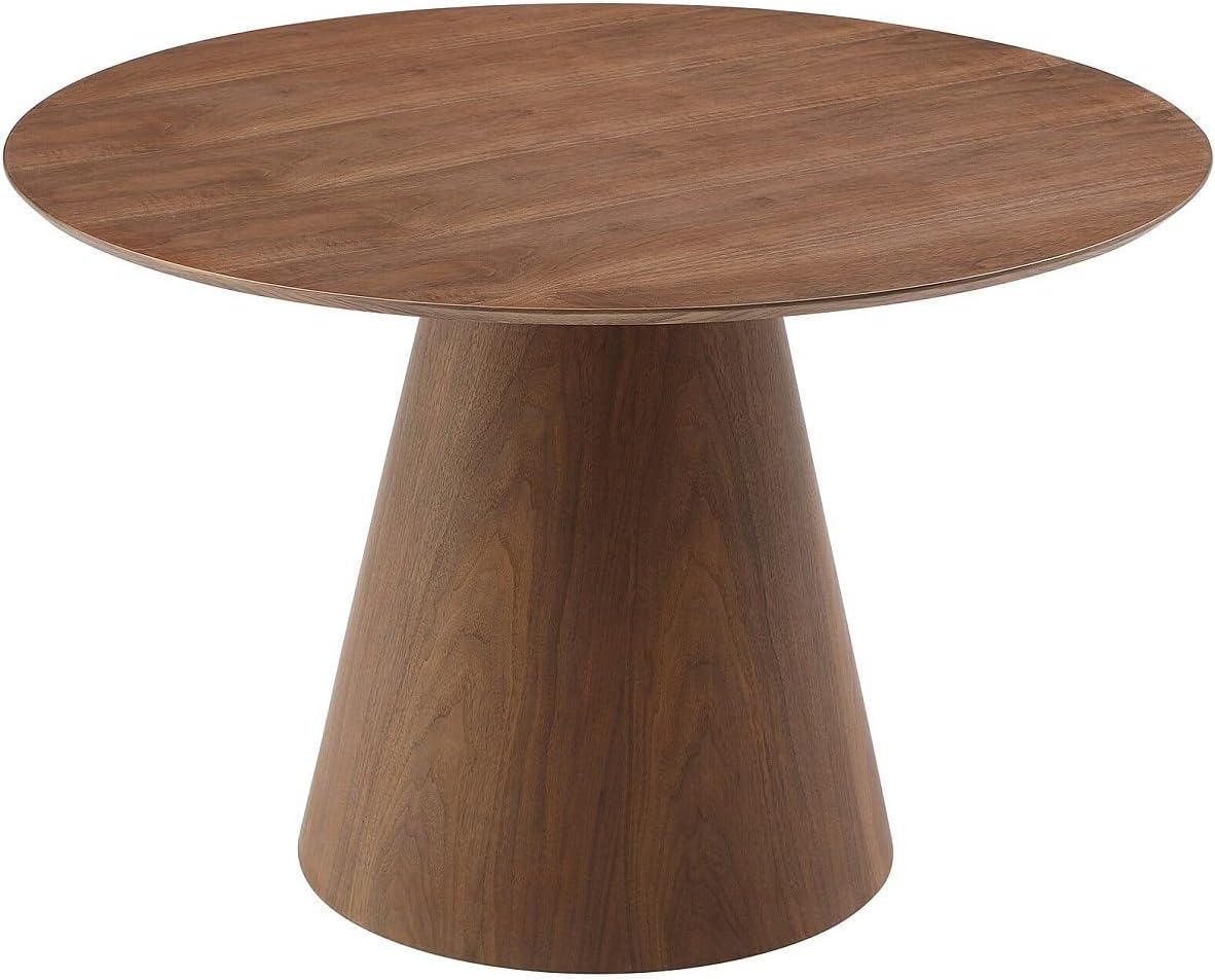 Vente-unique-Esstisch rund - 4 Personen - MDF - Holzfarben dunkel - ANTALIZA
