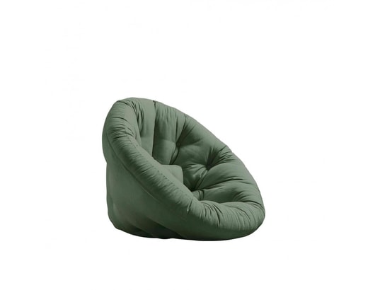 TERRE DE NUIT - Fauteuil convertible 2 en 1 futon vert olive 90x180