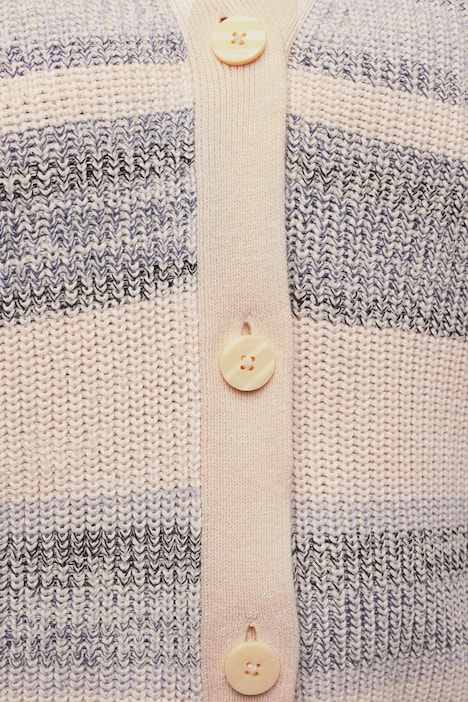 Strickjacke, Patentstrick, V-Ausschnitt, Biobaumwolle