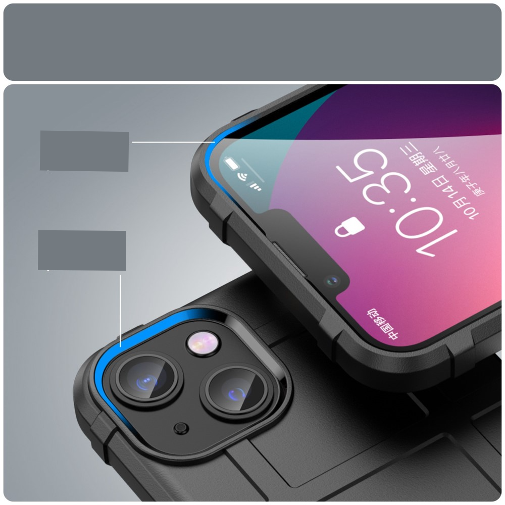 iPhone 14 Outdoor Gummi Schutzhülle Anti-Shock - Schwarz