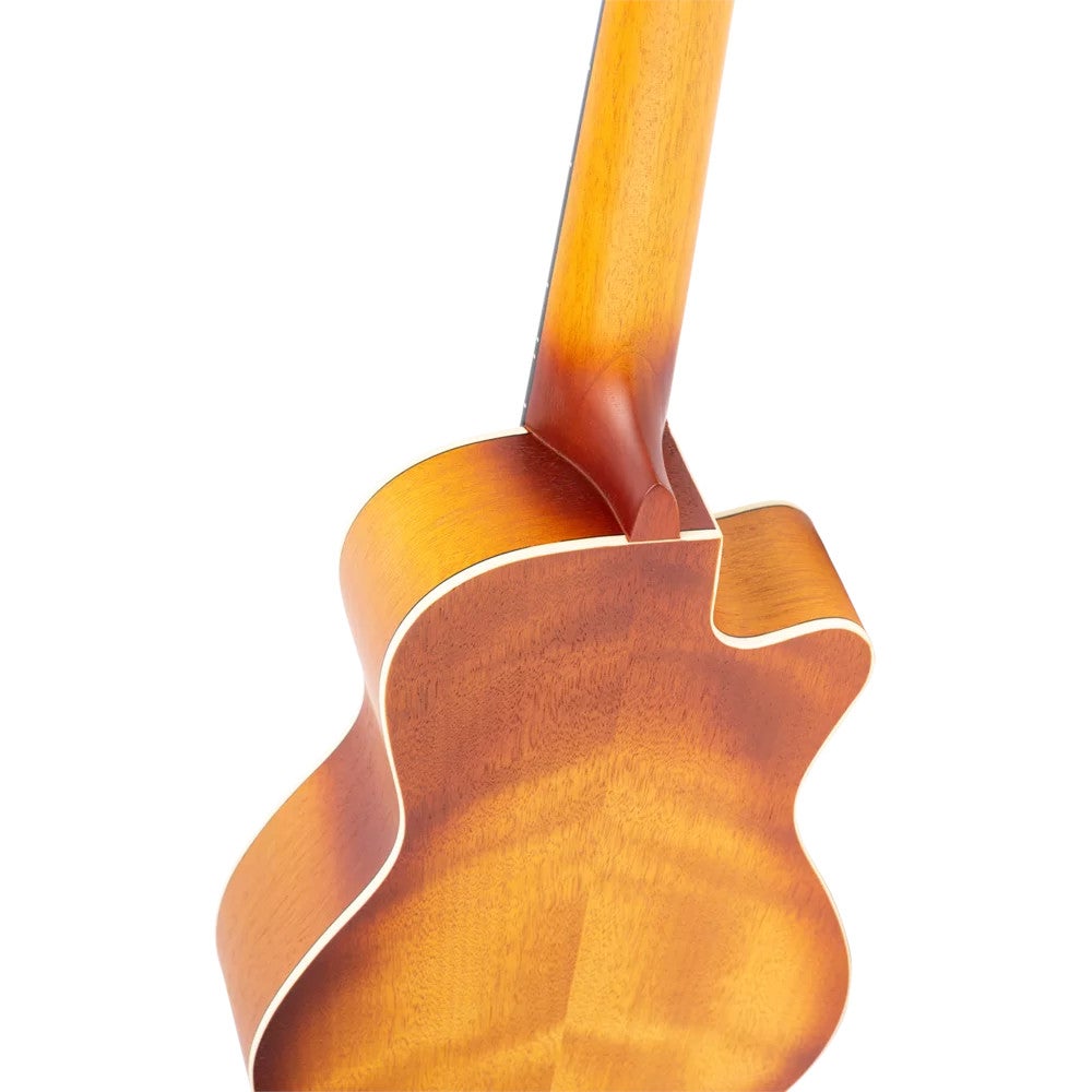 Ortega RUDAWN-CE-L Earth Series Concert Size Ukulele Dawn Sunburst linkshandige elektrisch-akoestische concert ukelele