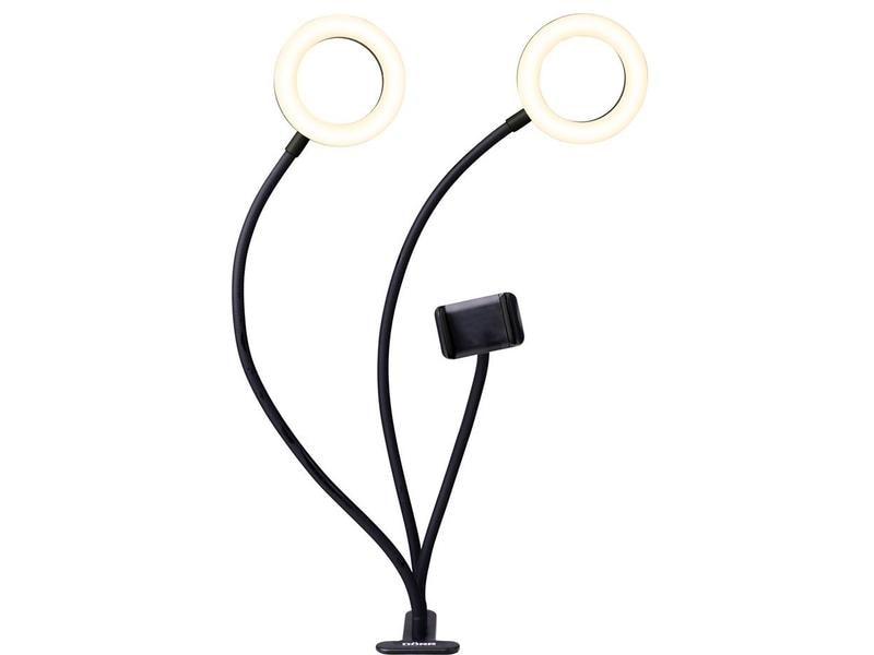 Dörr Videoleuchte 2-er Ringlicht SLR-12 Bi-Color Doppel-Ringlicht für zweiseitige Ausleuchtung Ihrer Selfies