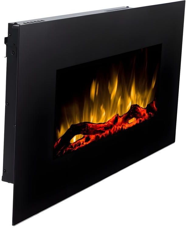 Vente-unique - CHANDELA - Elektrische Sfeerhaard - Zwart - L84 x D14 x H45 cm