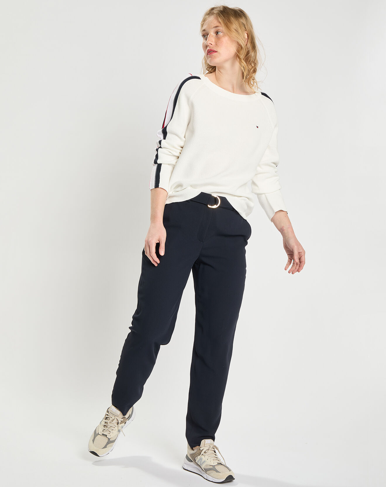 Tommy Hilfiger Pull Global Stripe écru